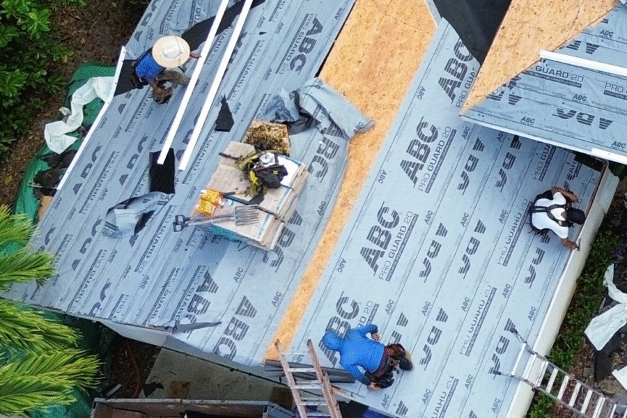 Roof is almost completely dried in