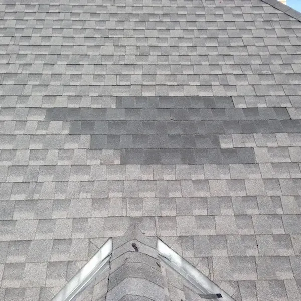Roof Repair that shows an improper match with shingles